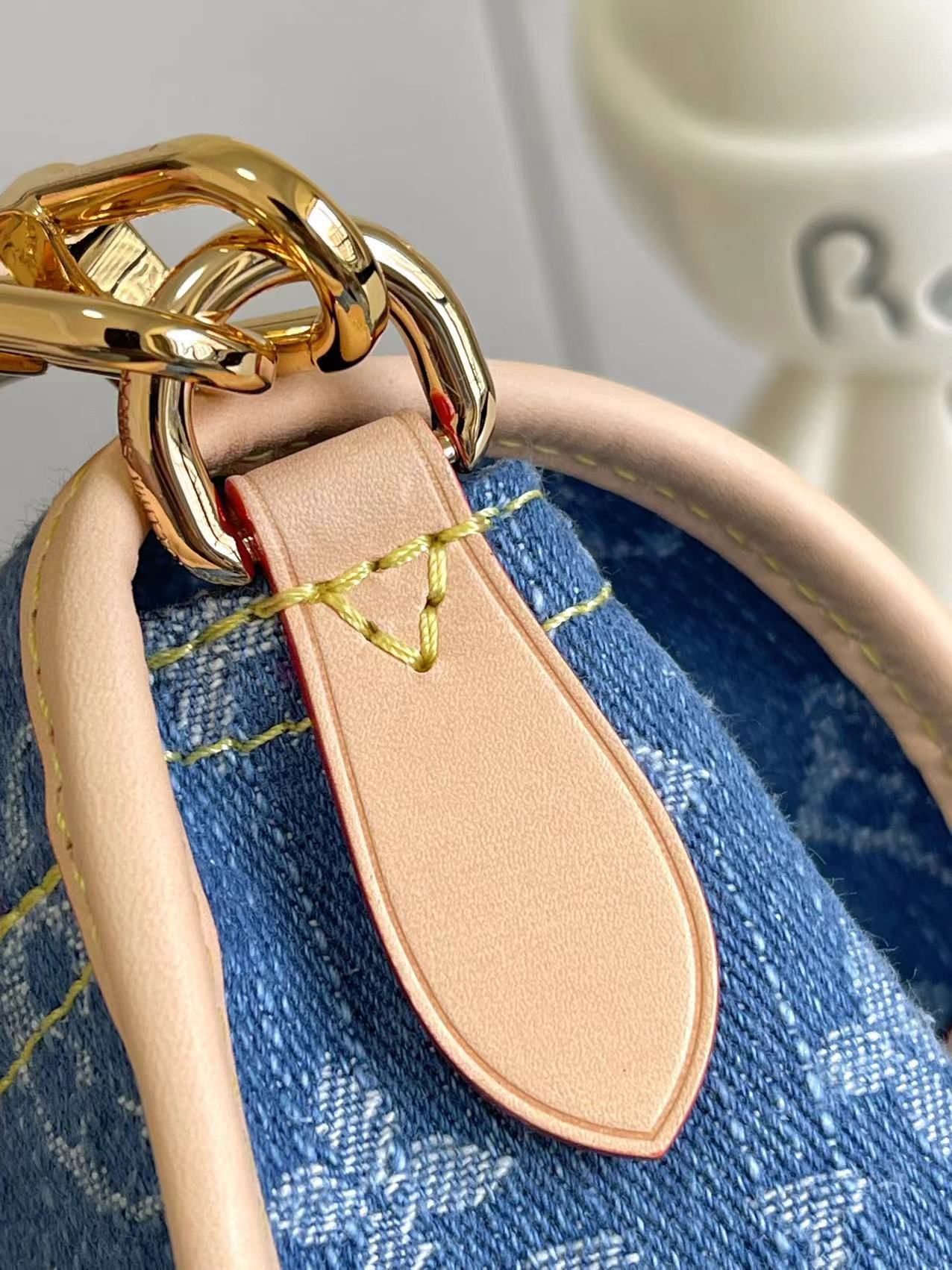 Diane Blue Denim Canvas Shoulder Bag - Image 7
