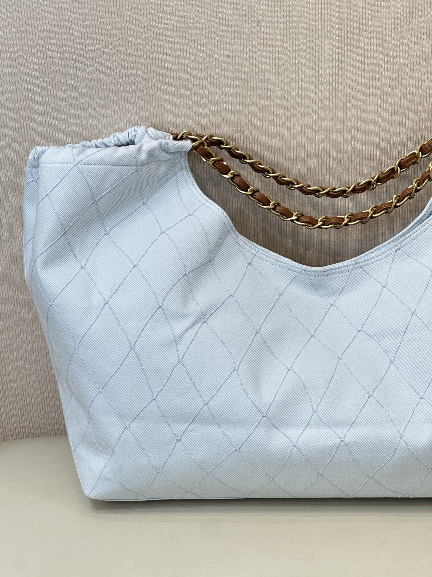 Chanel Coco Beach 2026 White Denim Tote Bag - Image 7
