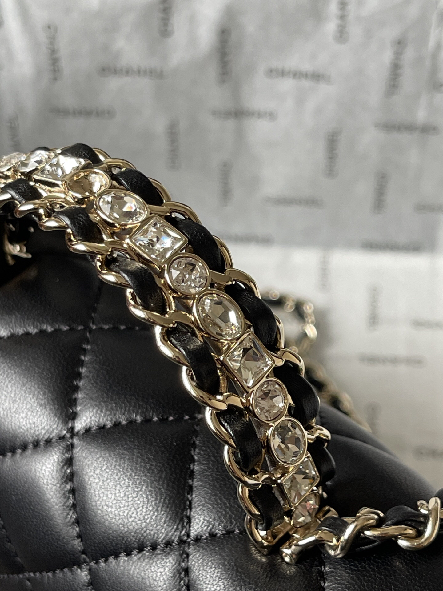 Chanel 23A CF Mini Top Handle Bag with Crystal Handle - Image 7