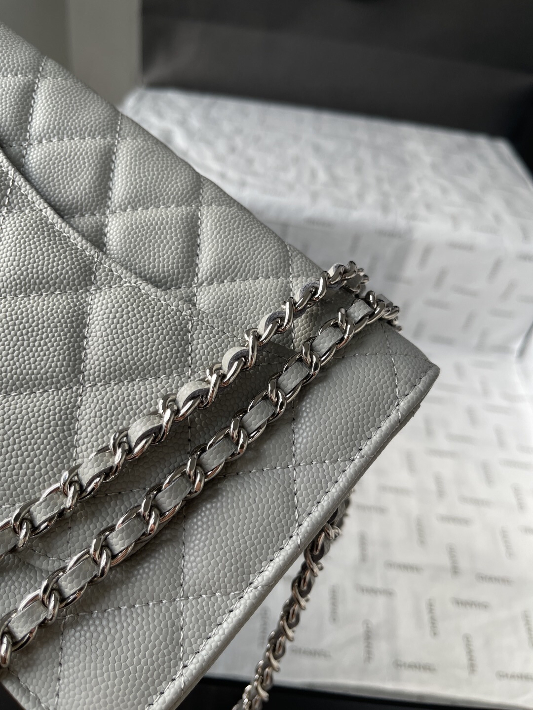 Chanel CF Wallet on Chain in Black Caviar Leather - Image 7