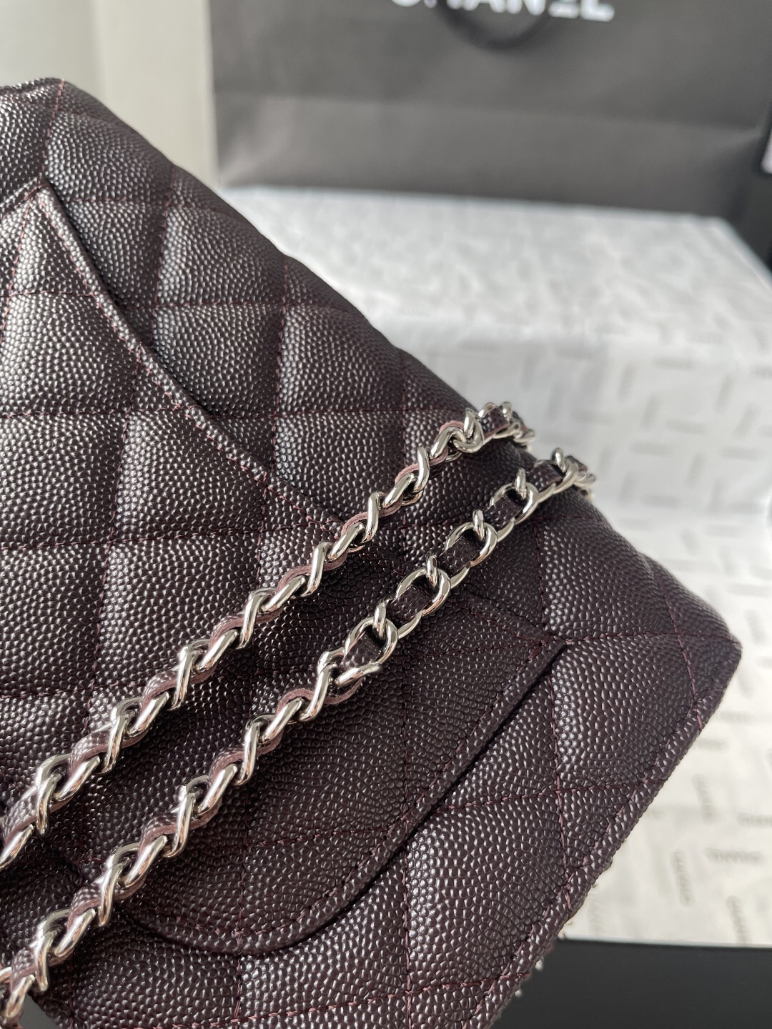 Chanel CF WOC Black Caviar Leather Chain Bag - Image 7