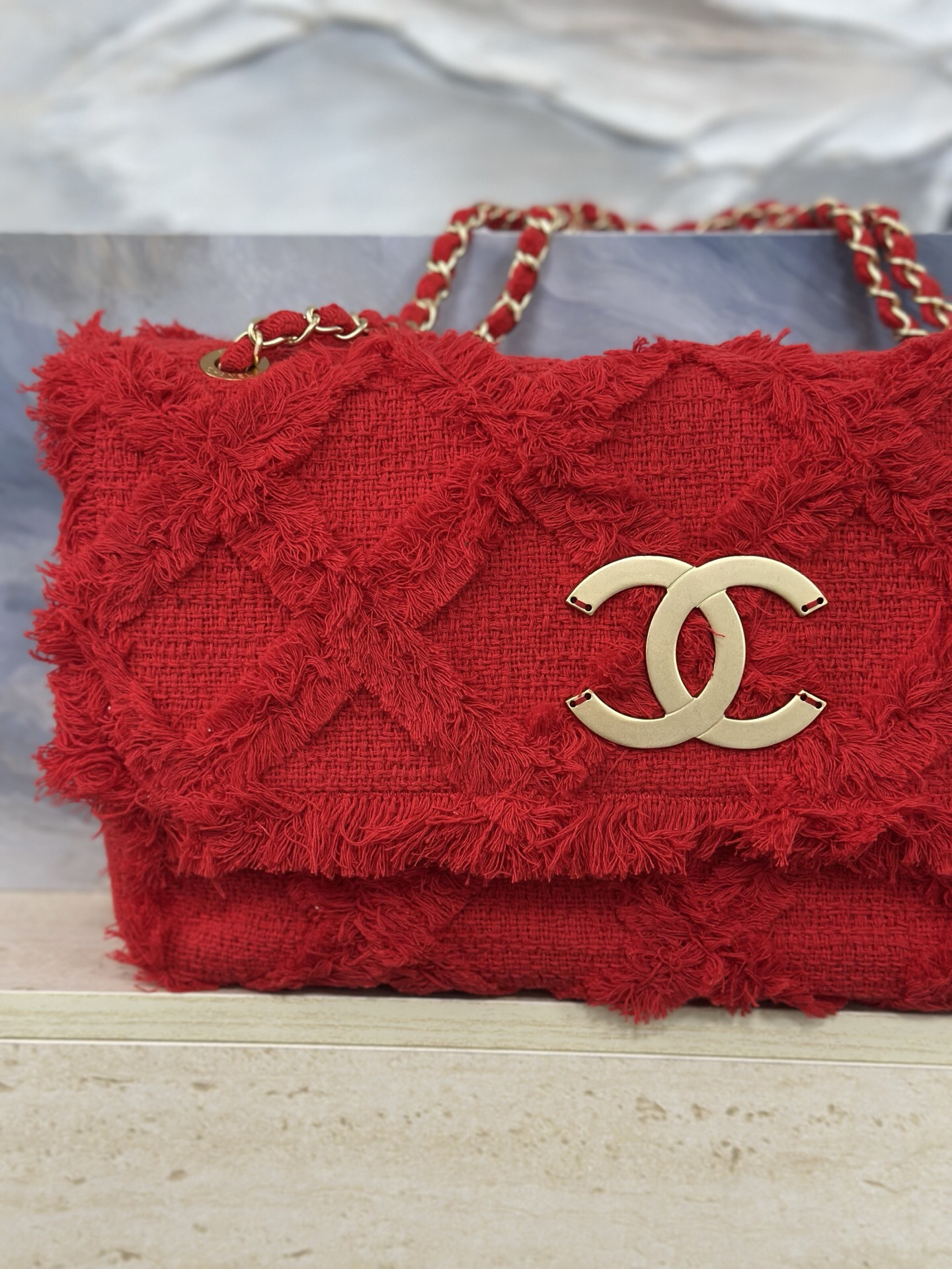 Vintage Straw Fringe Bag - Image 7
