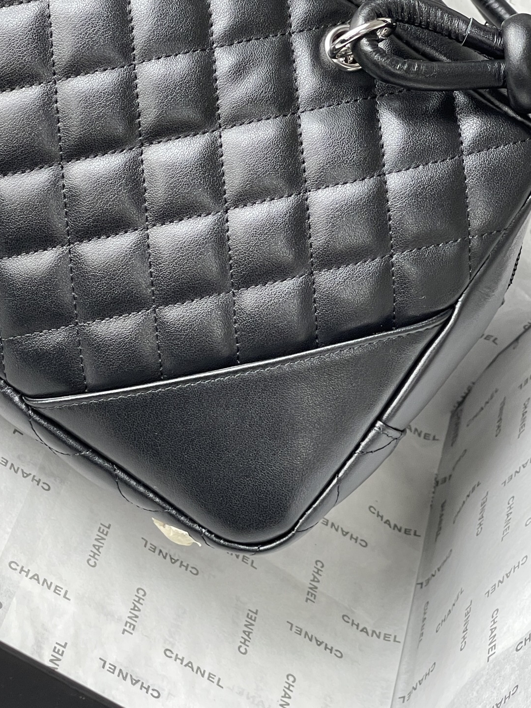 Chanel Black and White Panda Bowling Bag - Image 7