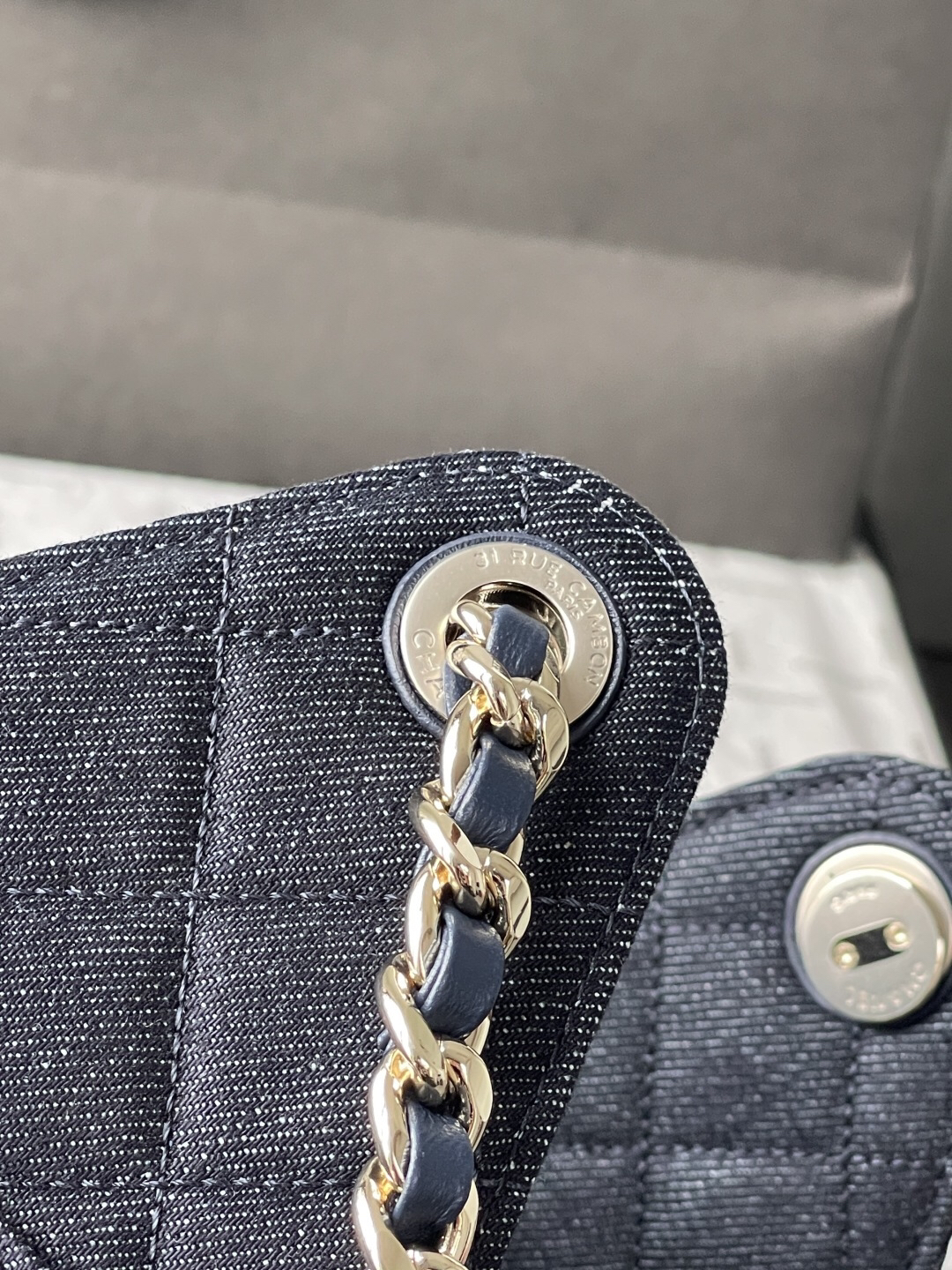 Chanel Quilted Dark Navy Denim Hobo Shoulder Bag - Image 7