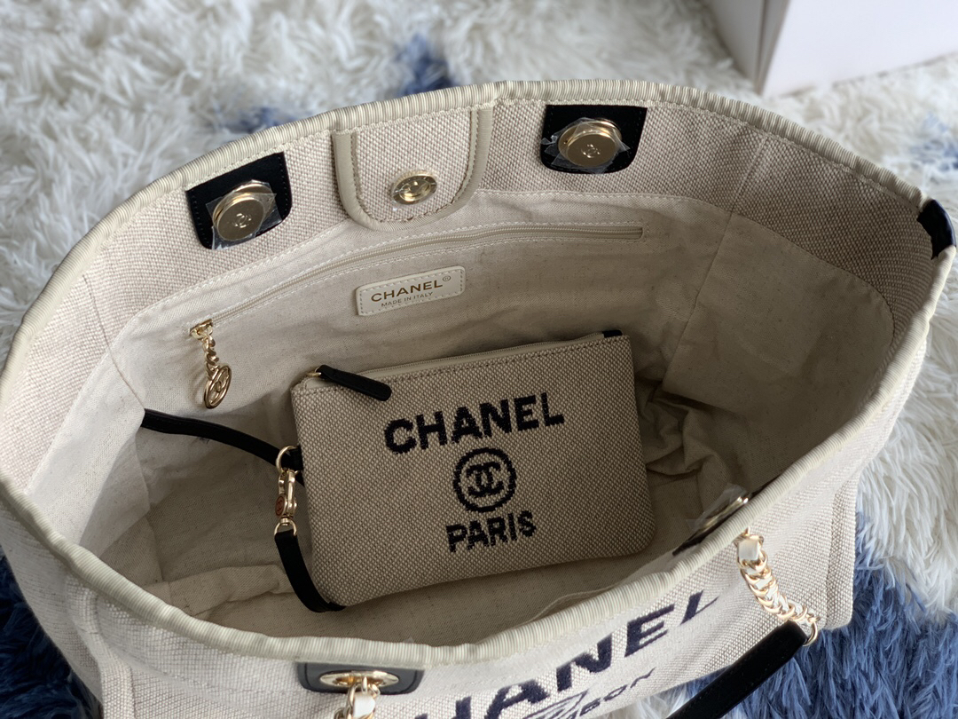 Chanel Denim Canvas Tote Bag - Image 7