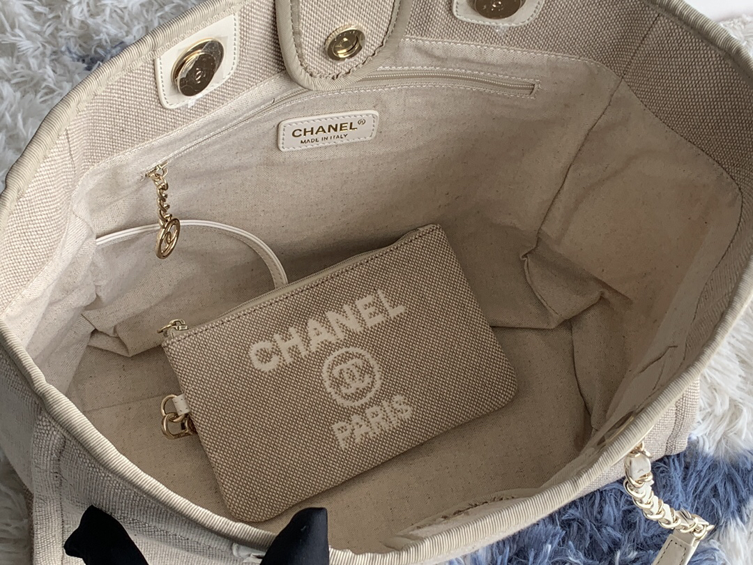 Chanel Denim Canvas Tote Bag - Image 7
