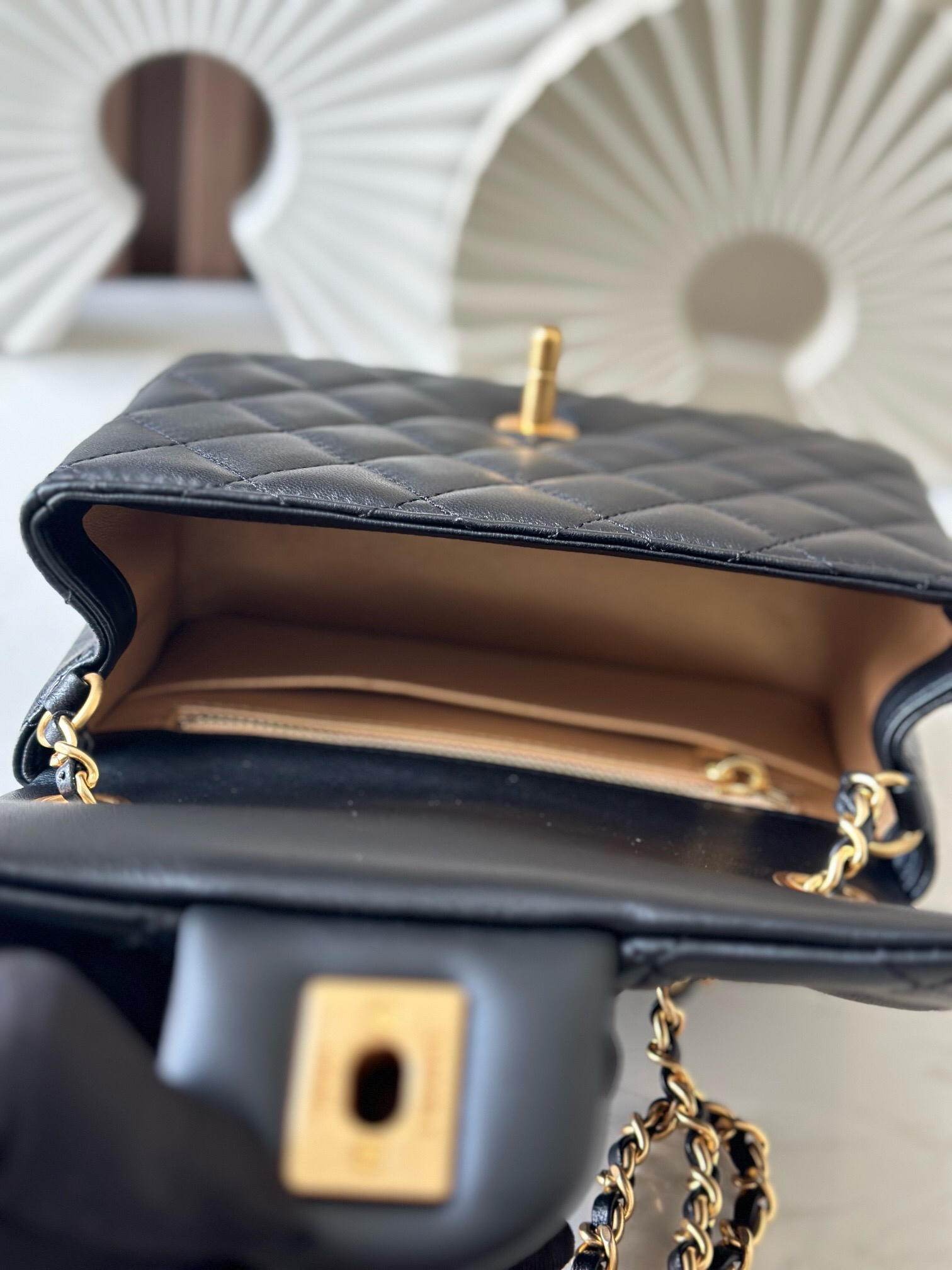 Chanel Mini Flap Bag with Gold Ball Chain - Image 7