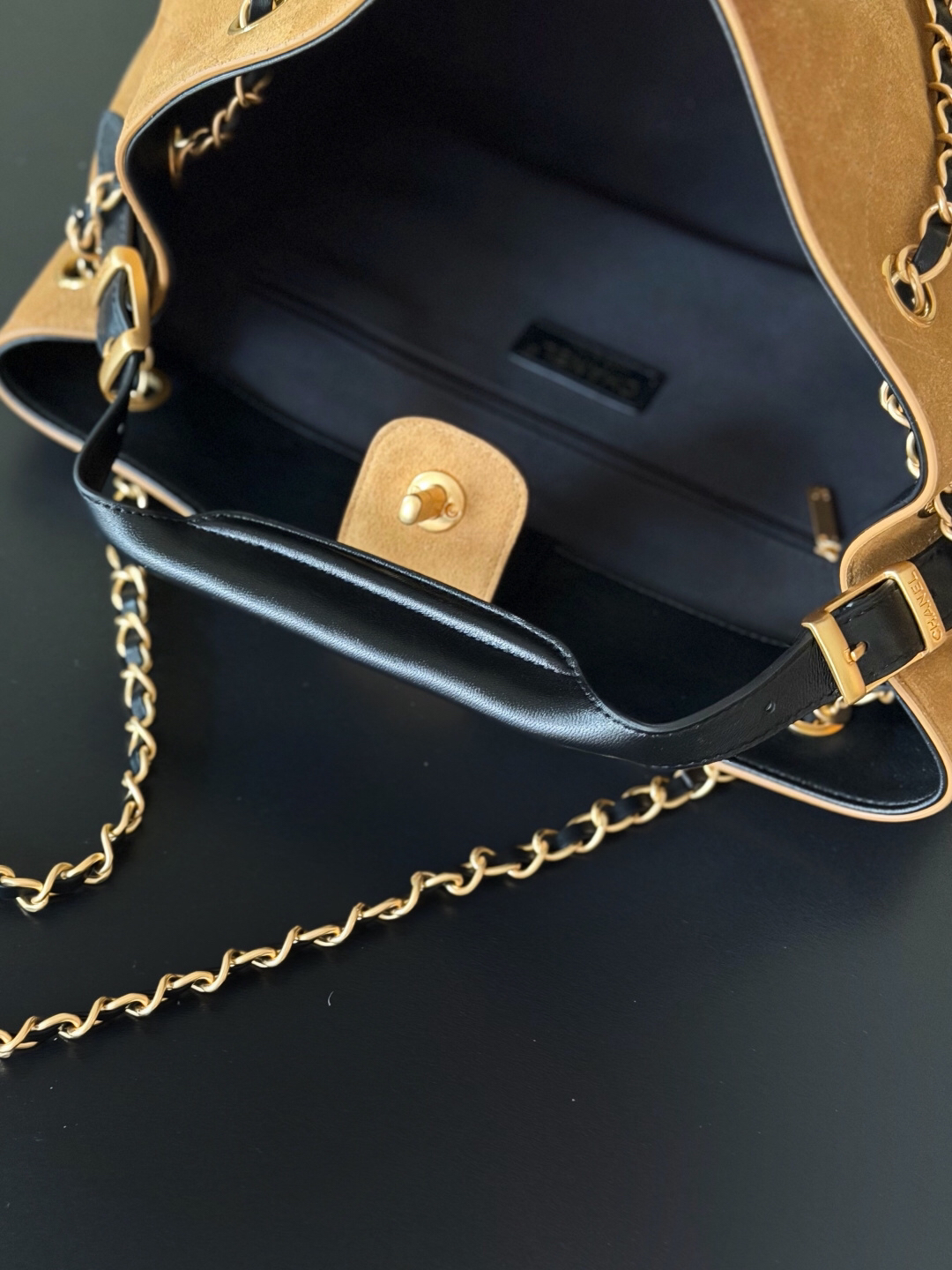 Velvet Handmade Box Handbag with Attached Mini Bag - Image 7