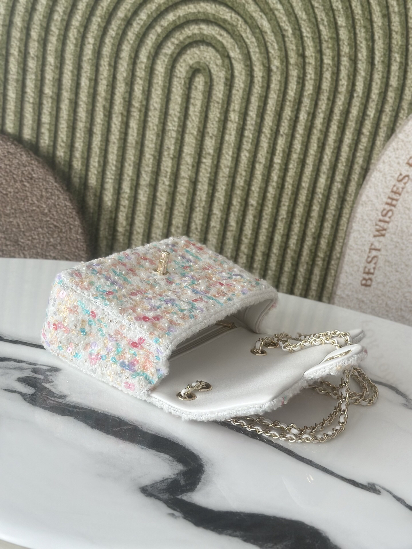 Chanel 26C Multicolor Tube Bead Sequin CF Crossbody Bag - Image 7