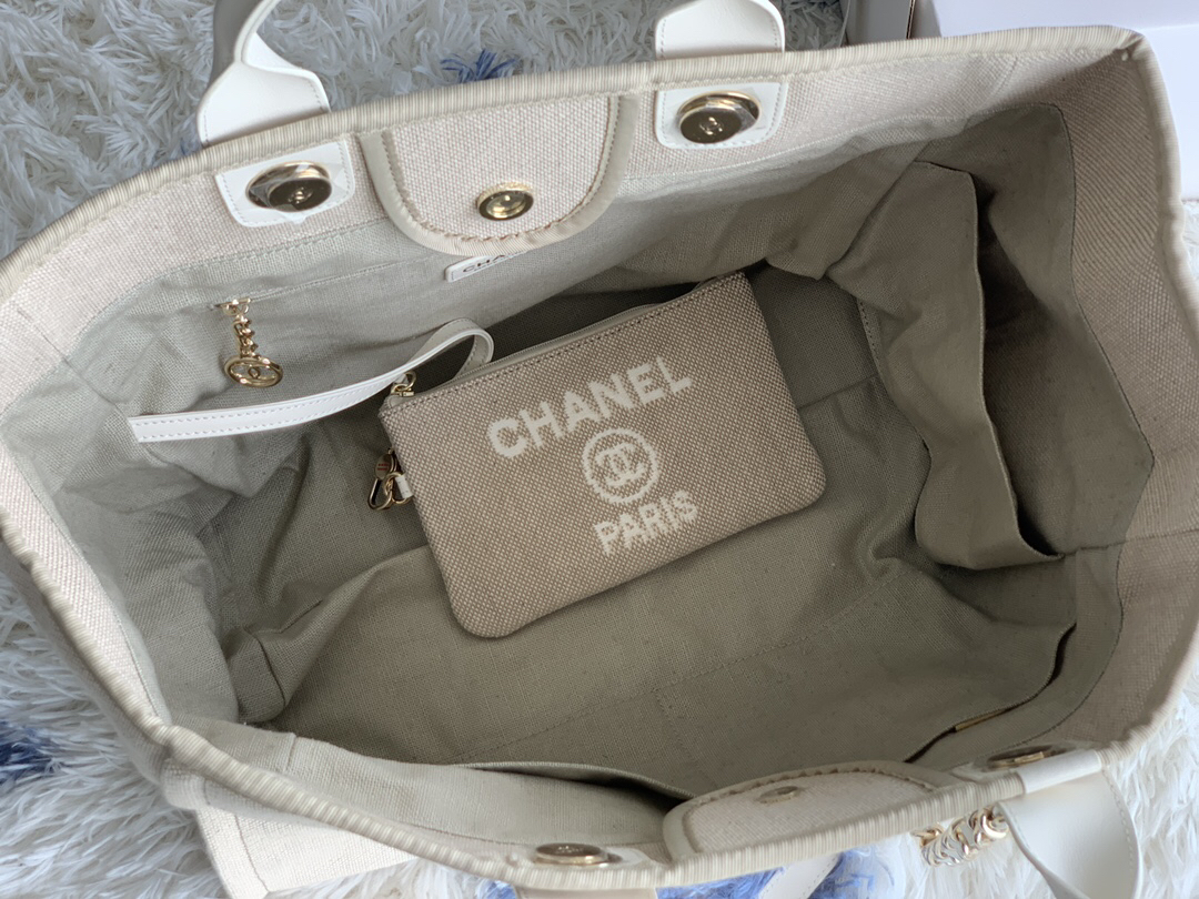 Chanel Canvas Travel Shopping Tote Bag - Image 7