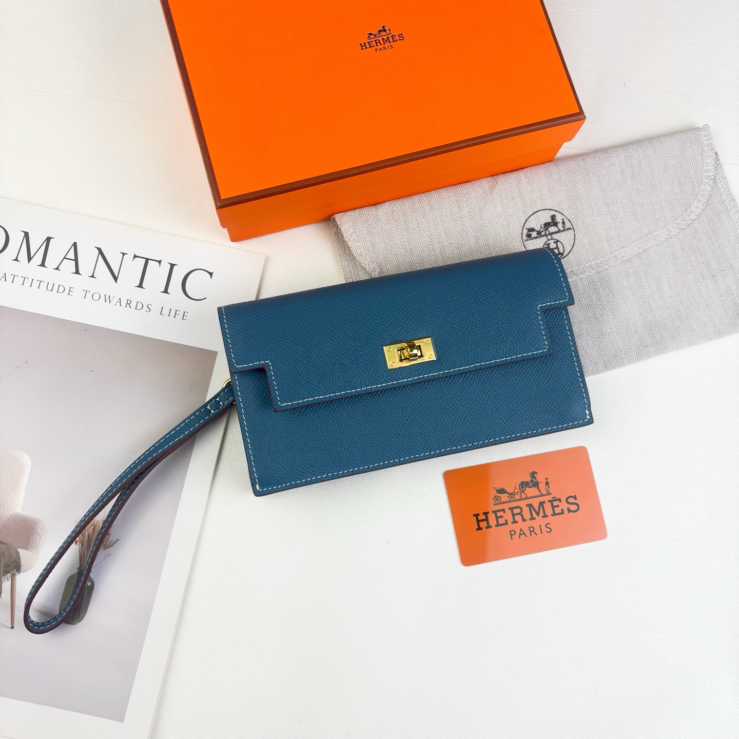 Hermès Kelly Long Wallet in Calfskin - Image 7