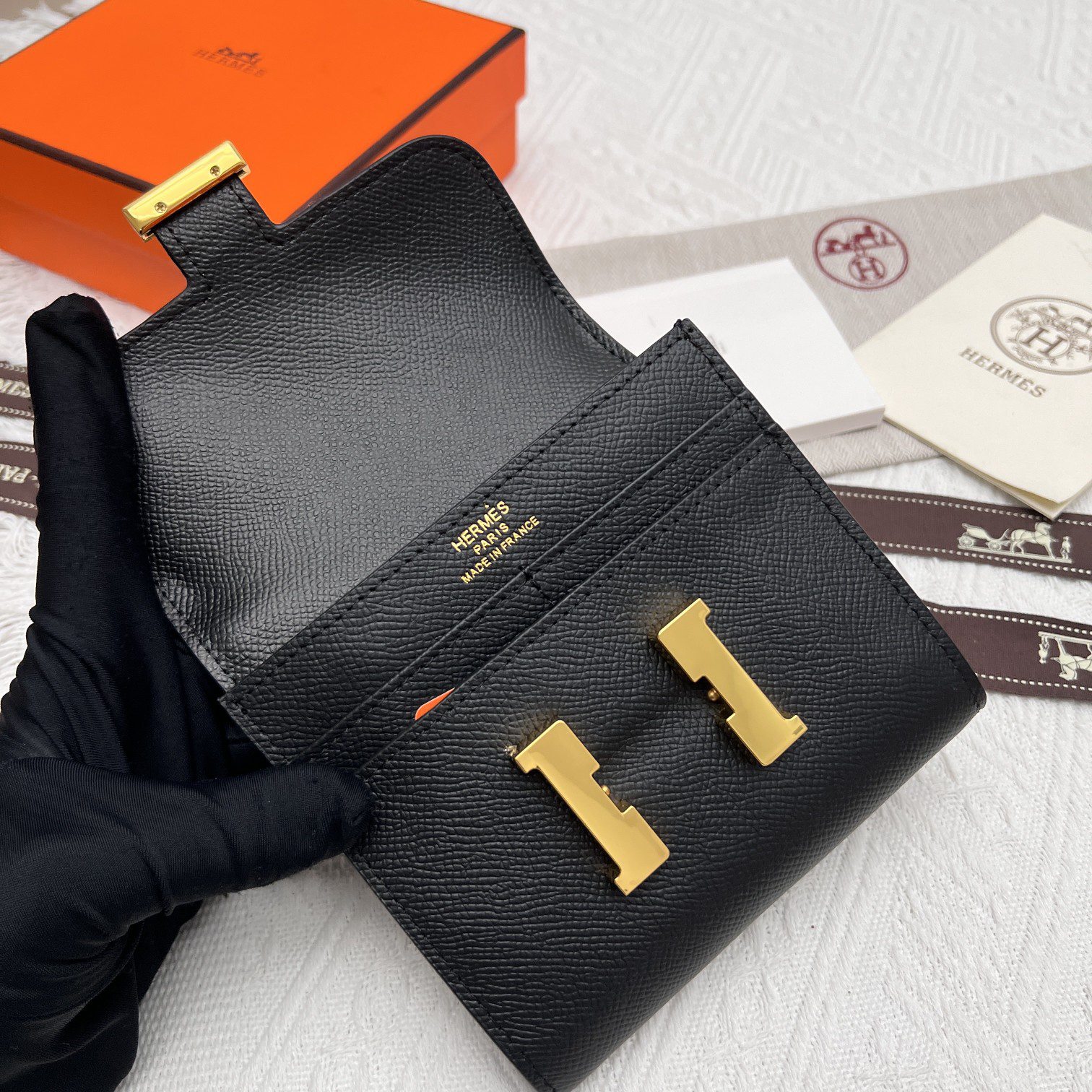 Hermes Constance 537 Palm-Grain Leather Wallet - Image 7