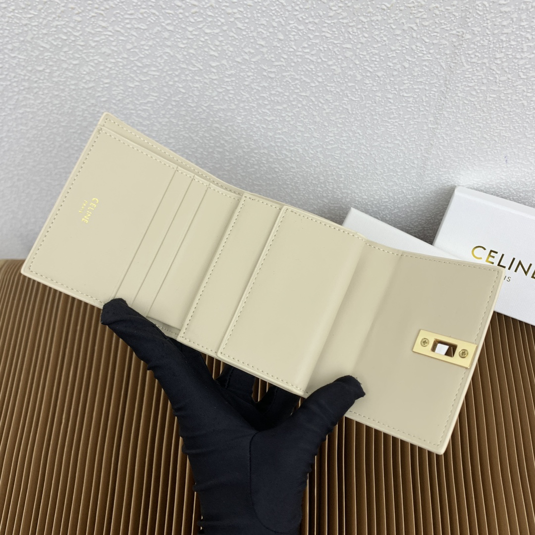 Celine Triomphe 16 Small Leather Trifold Wallet - Image 7