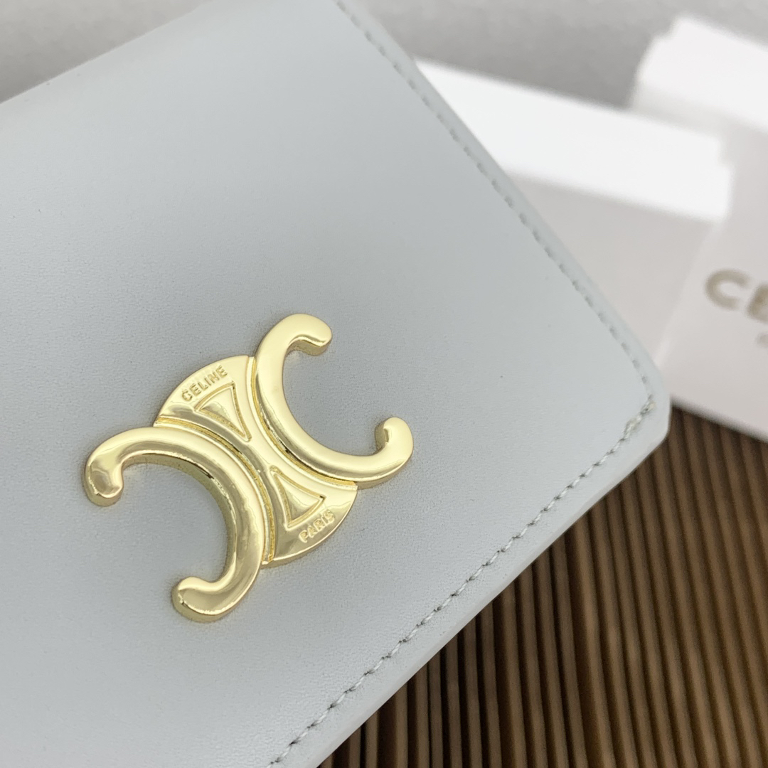 Celine Triomphe Cowhide Leather Wallet - Image 7