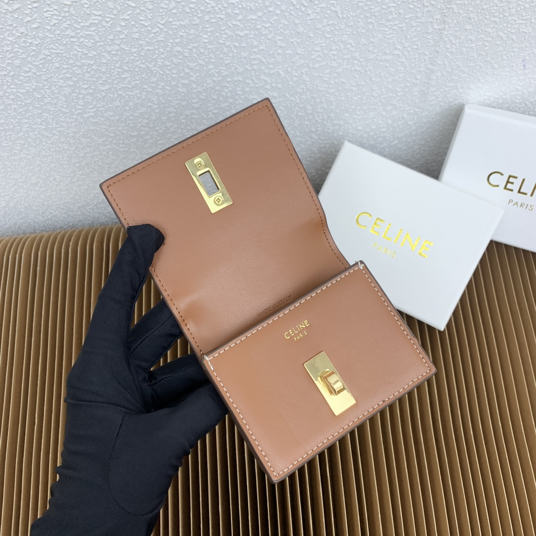Celine Triomphe 16 Leather Flap Card Holder - Image 7