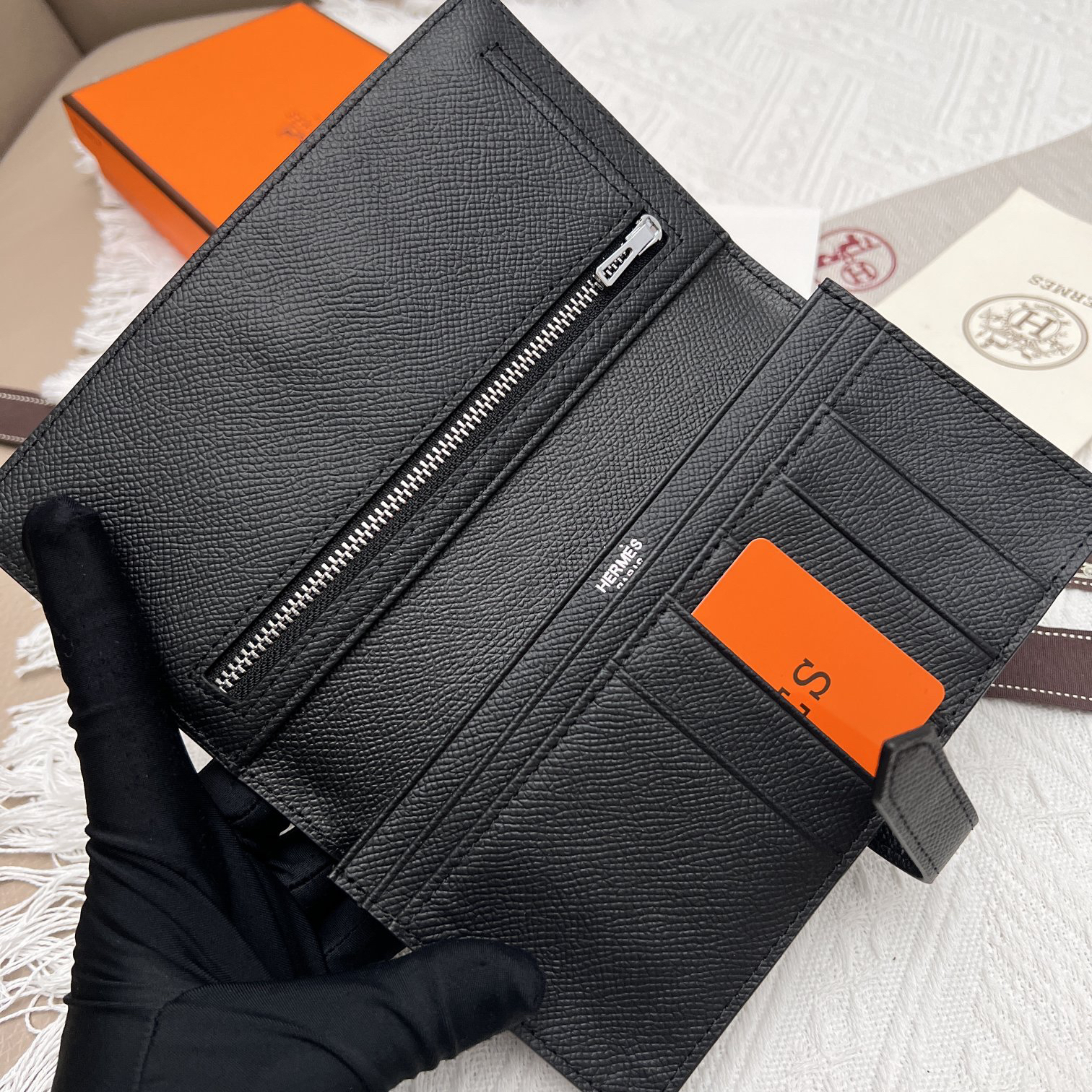 Hermes Leather Zip Wallet - Image 7