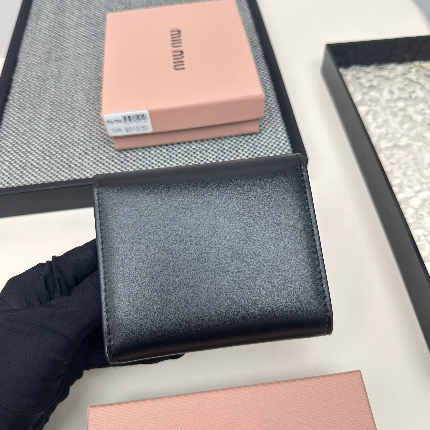 Miu Miu Lambskin Trifold Wallet and Card Holder - Image 7