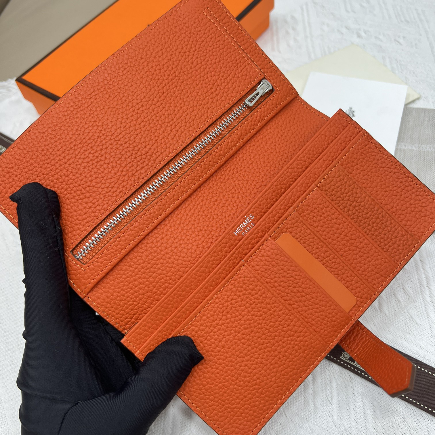 Hermes Leather Zipper Wallet - Image 7