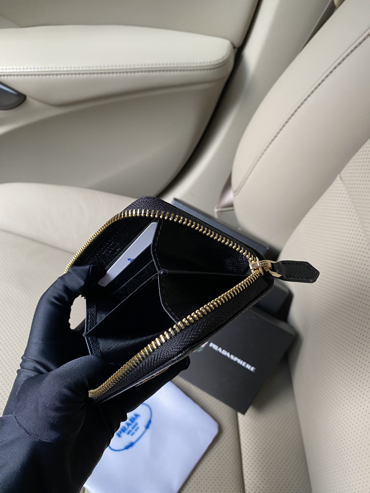 Prada 2MC553 Cross-Grain Leather Card Holder - Image 7