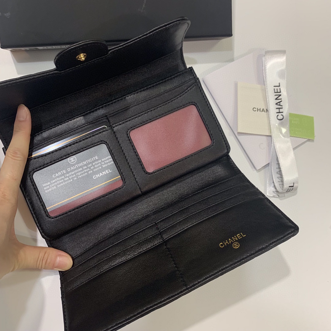 Chanel Camellia Lambskin Wallet - Image 7