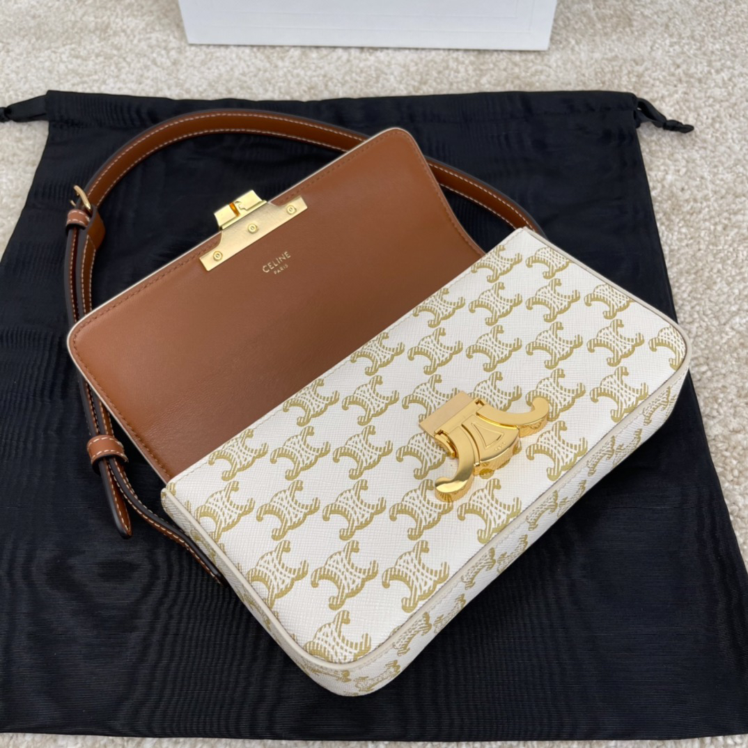 TRIOME White Floral Leather Shoulder Bag - Image 7