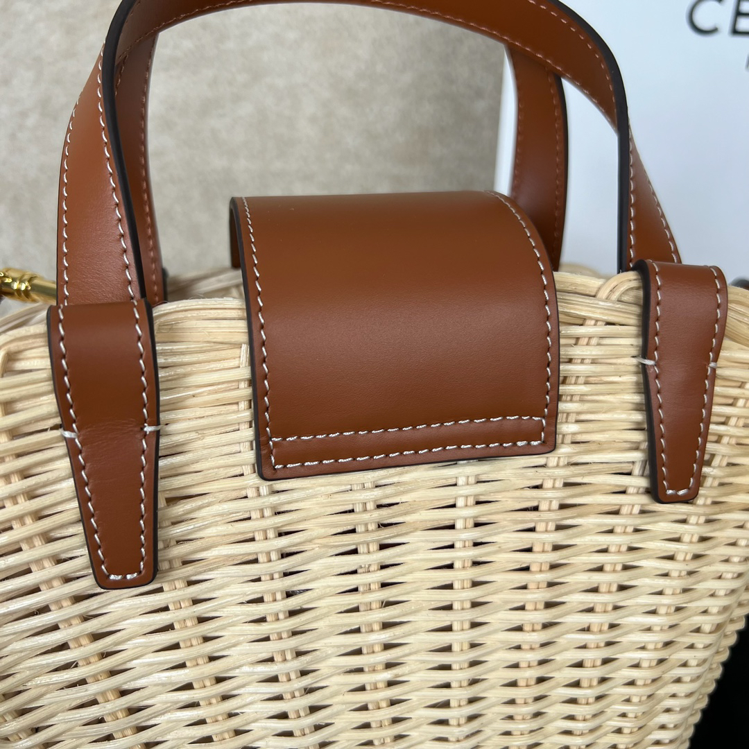 Teen Couffin Handbag in Plant-Based Material and Natural Cowhide Leather - Image 7