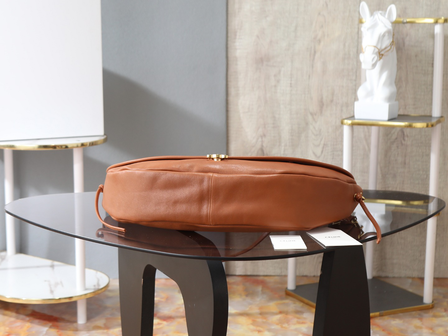 Celine Soft Triomphe Half-Moon Bag - Image 7