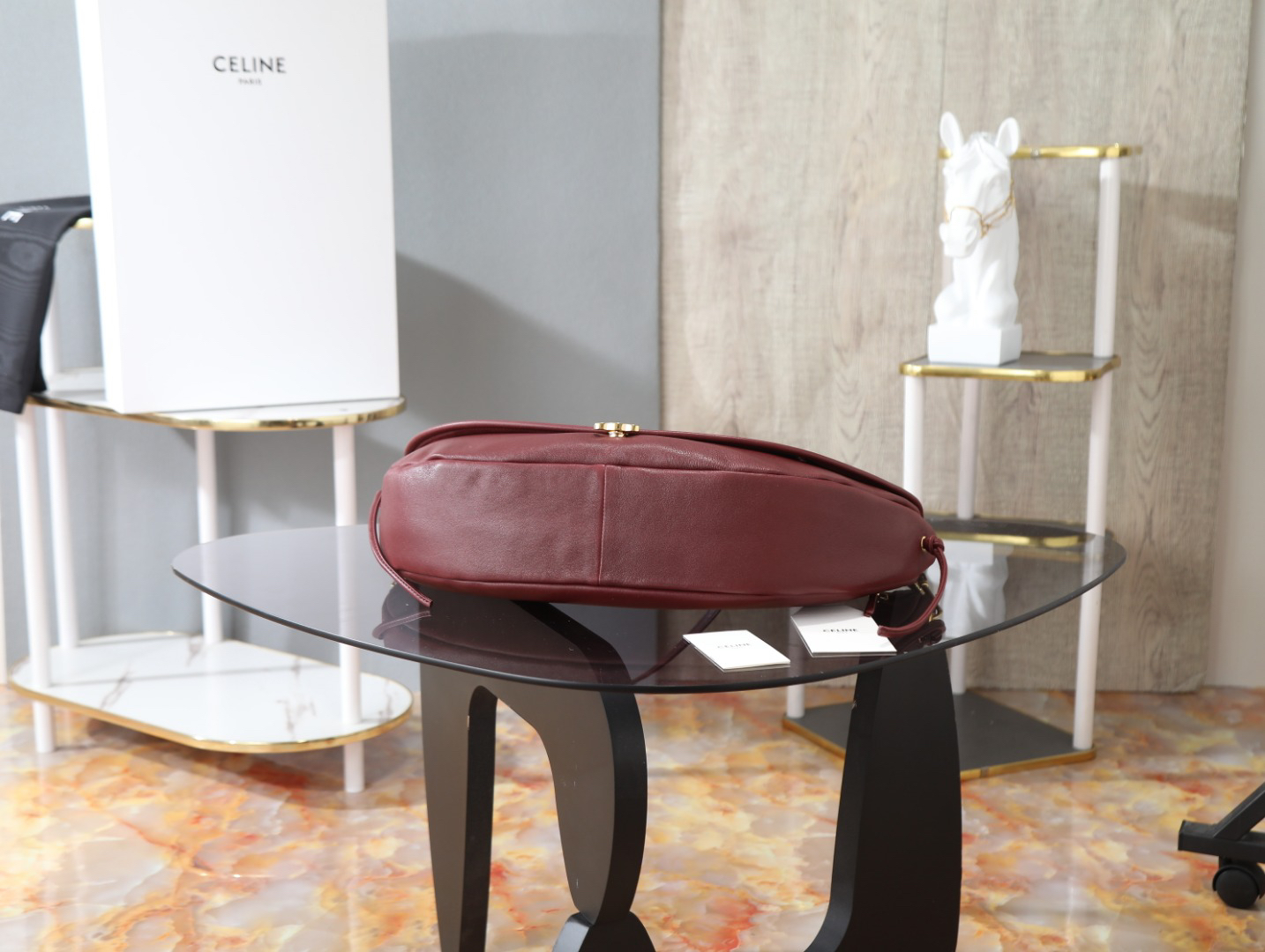 Celine Soft Triomphe Half-Moon Shoulder Bag - Image 7