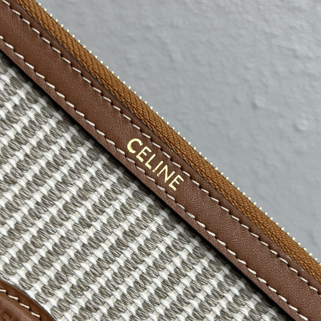 Celine Striped Fabric Handbag - Image 7