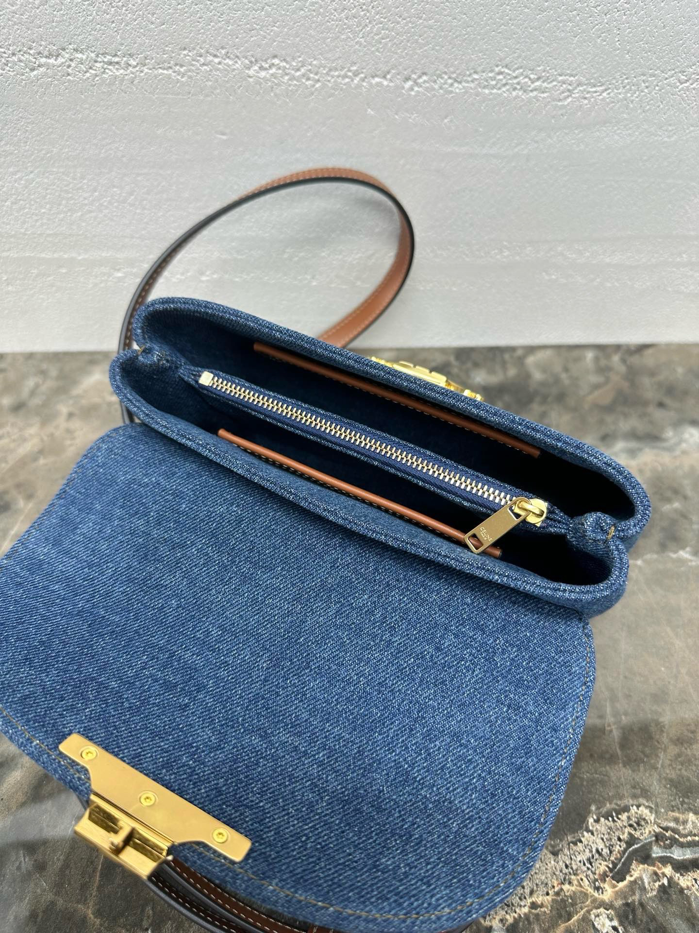 TEEN NINO Denim and Leather Handbag with Steel Hardware - Image 7