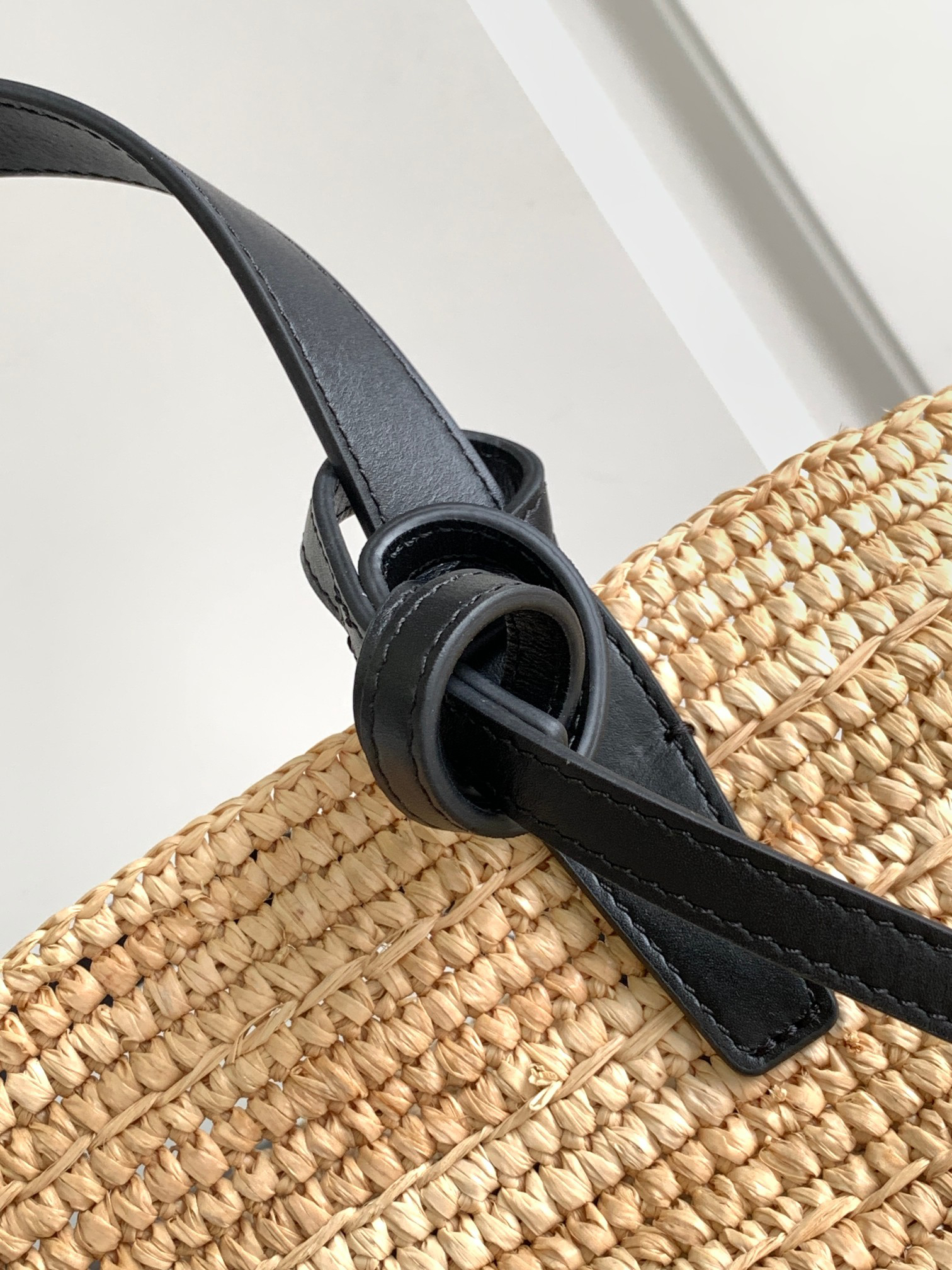 CELINE Teen Woven Plant-Fiber and Calfskin Handbag - Image 7