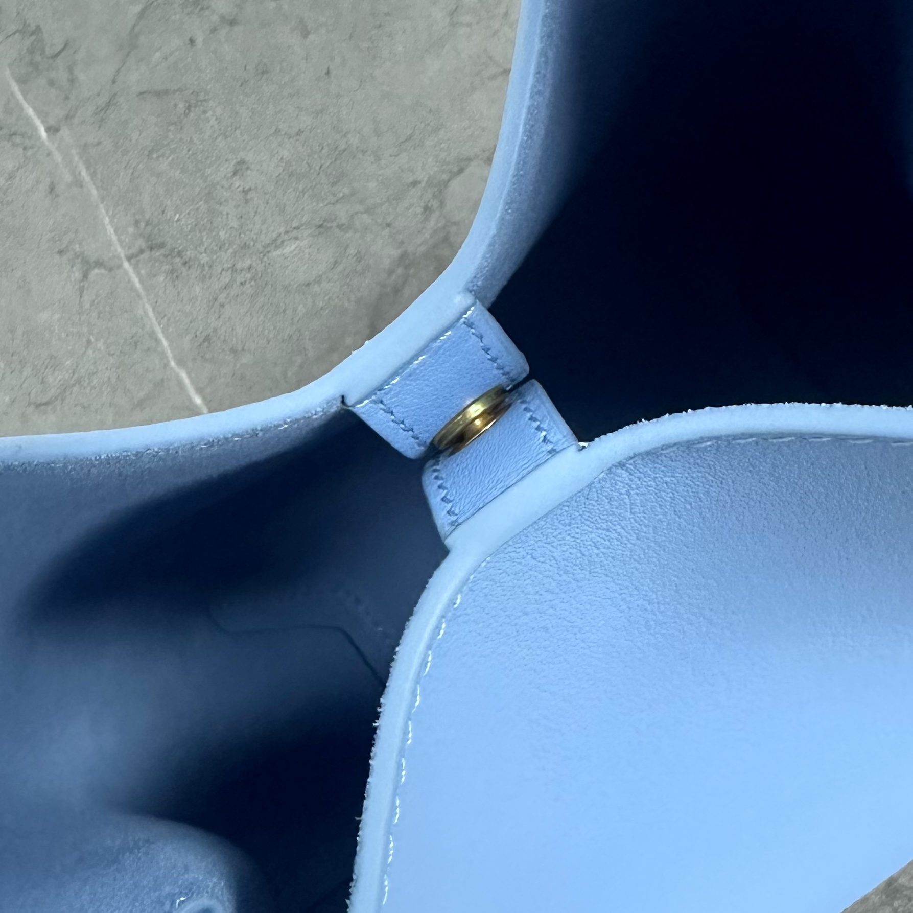 Blue Leather Hobo Shoulder Bag - Image 7