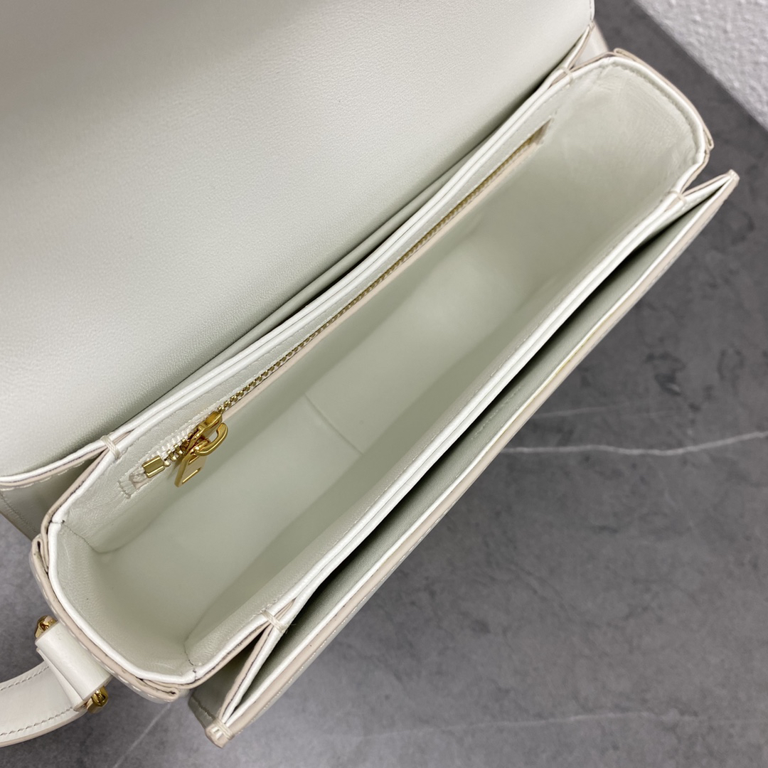Triome New Classic Off-White Leather Crossbody Bag - Image 7