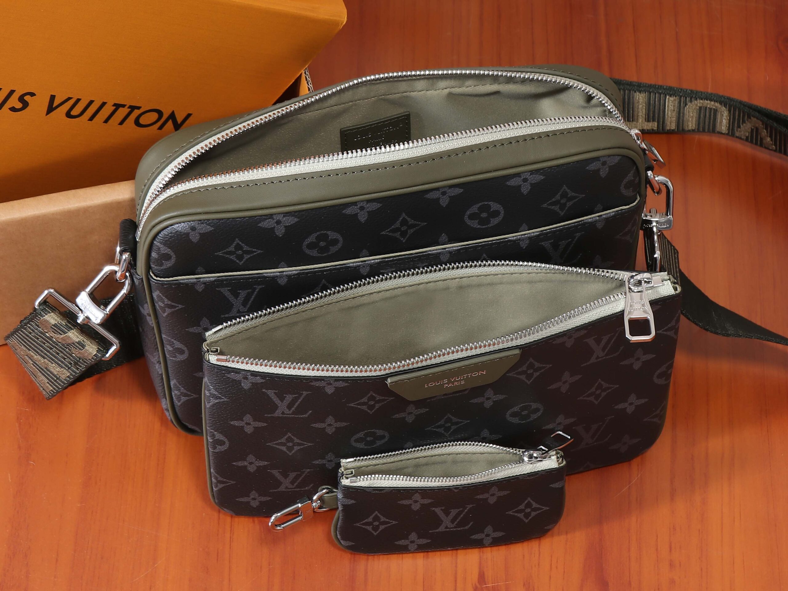 Louis Vuitton Trio Messenger Bag in Monogram Eclipse Canvas - Image 8