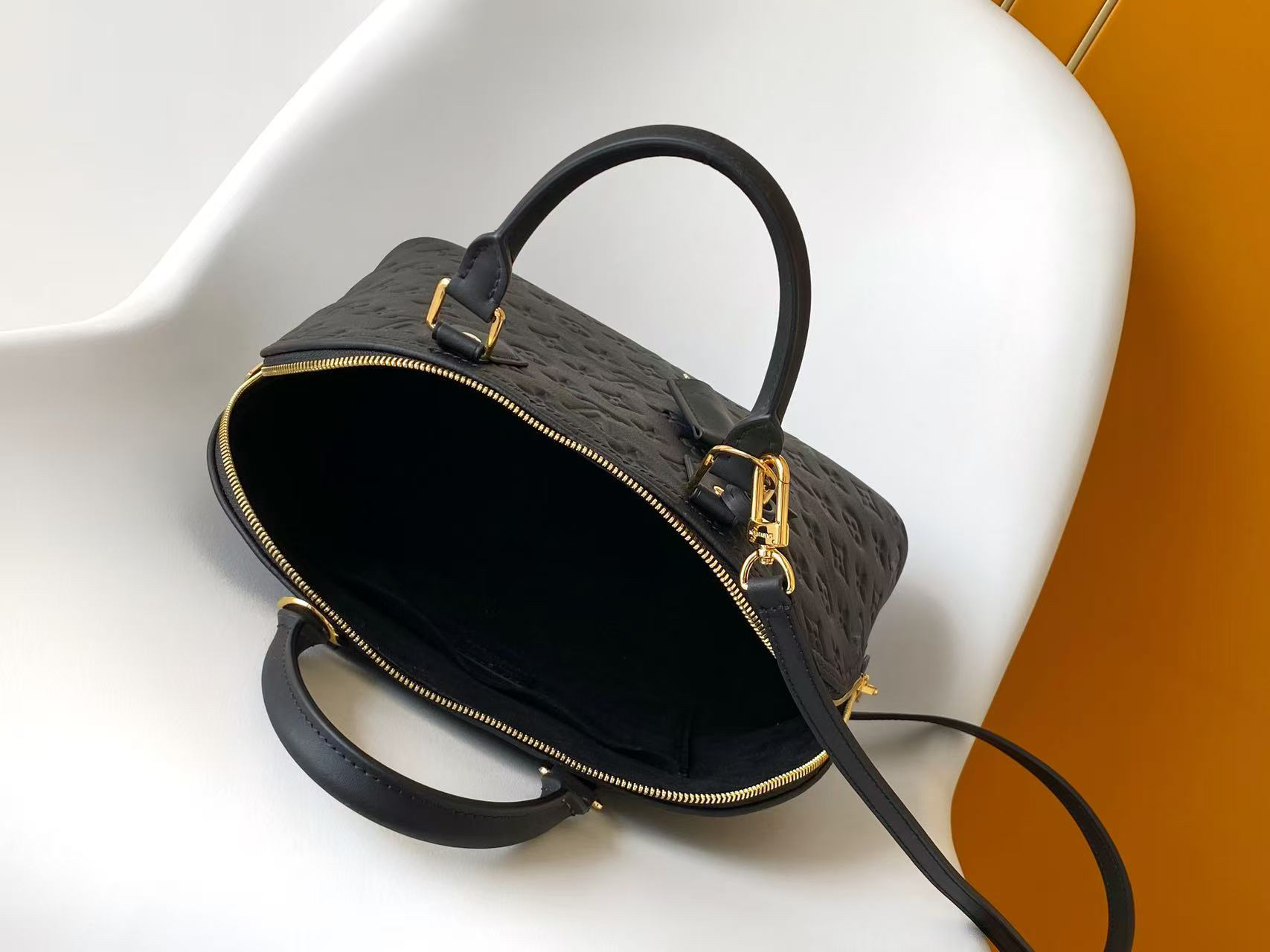 Alma PM Handbag in Black Monogram Empreinte Leather - Image 8