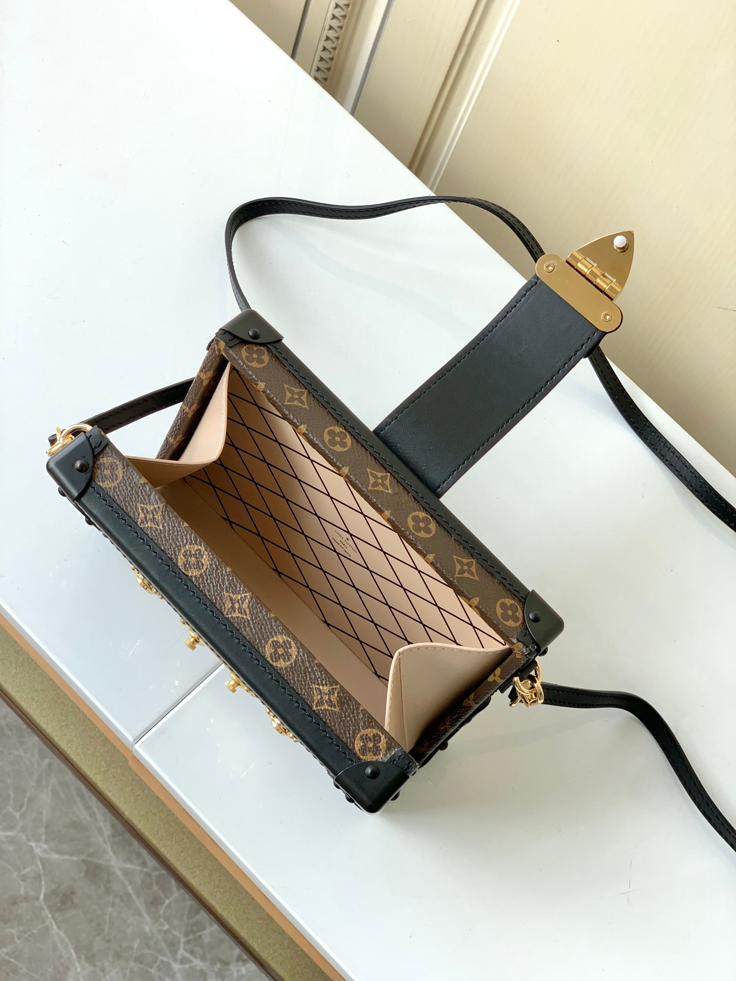Louis Vuitton Petite Malle Handbag M45943 with Gold-Tone Hardware - Image 8