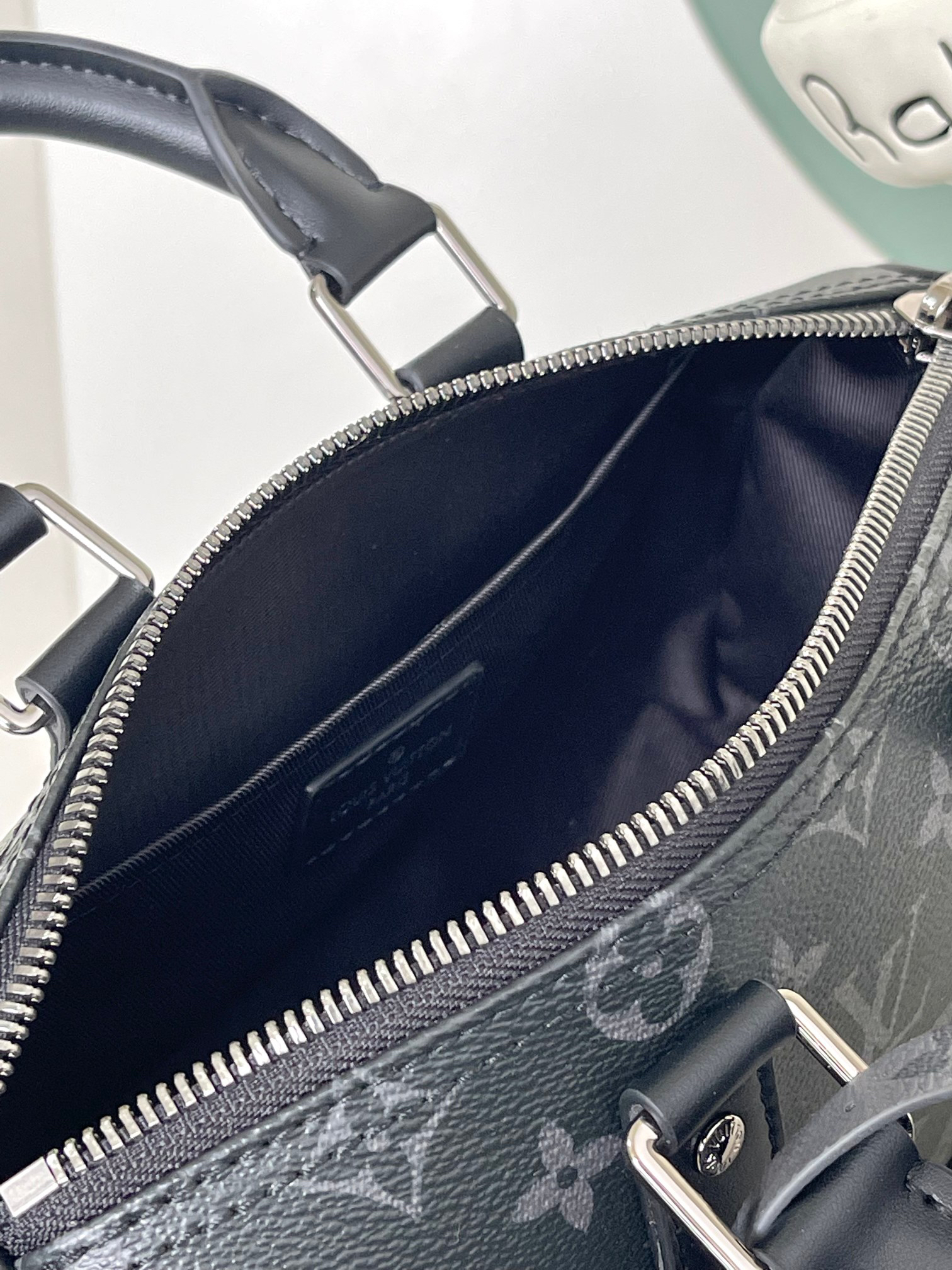 Louis Vuitton Keepall 25 Travel Bag in Monogram Eclipse Reverse Canvas - Image 8