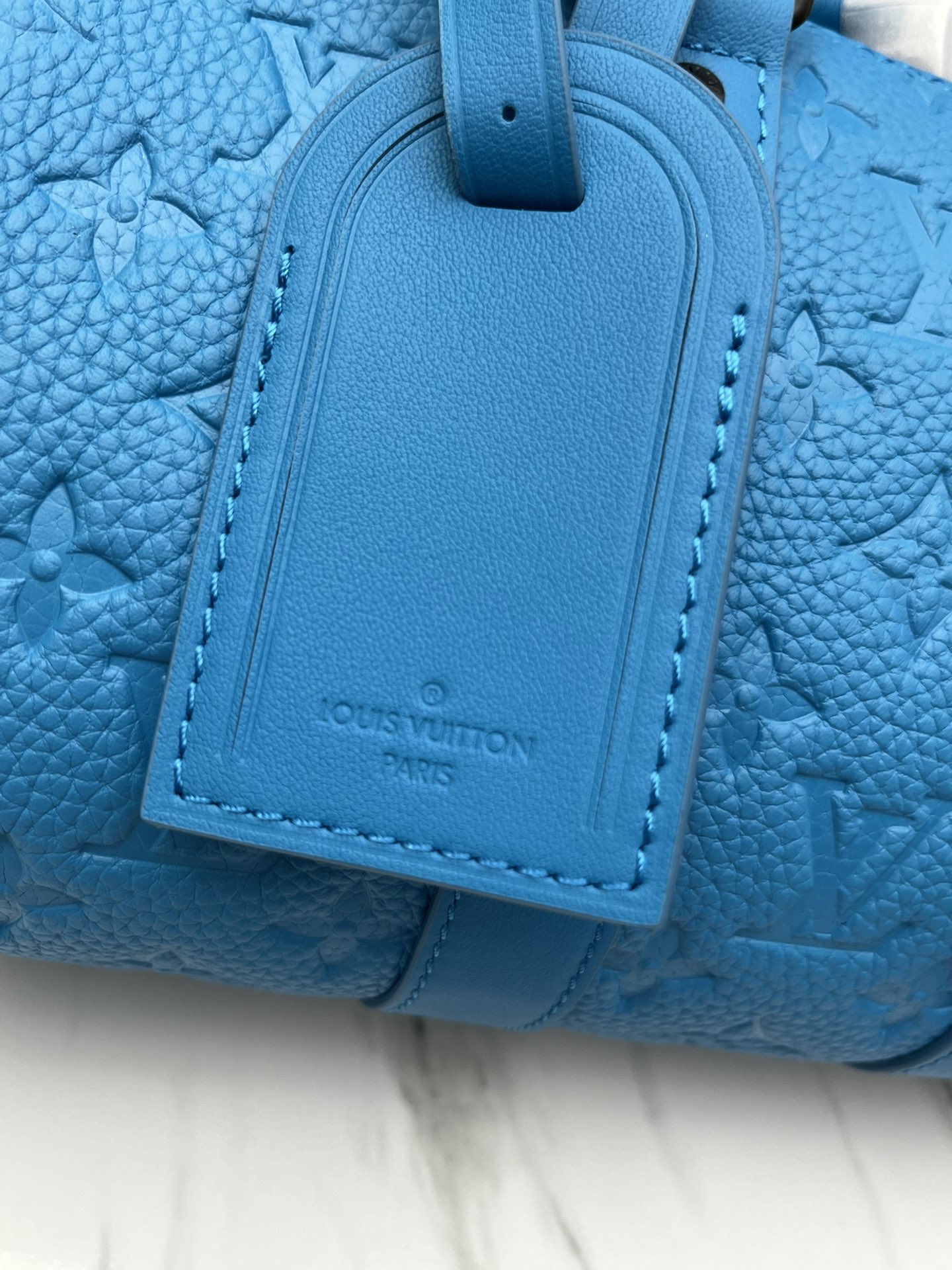 Louis Vuitton Keepall Mini Travel Bag in Blue Taurillon Monogram Leather - Image 8