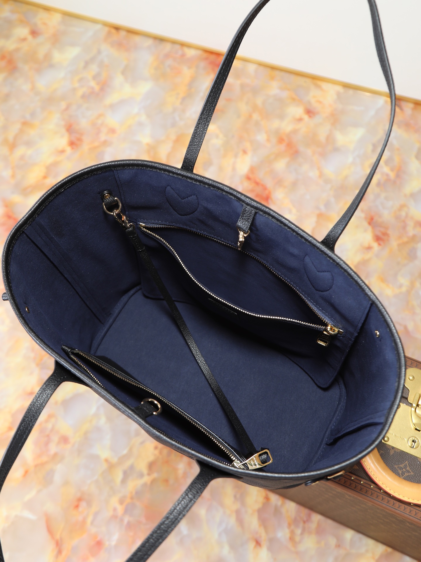 Neverfull MM Monogram Empreinte Leather Tote Bag - Image 8