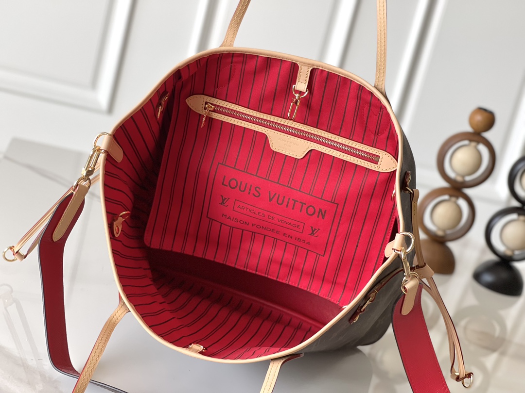 Neverfull MM Handbag in Damier Azur Canvas - Image 8