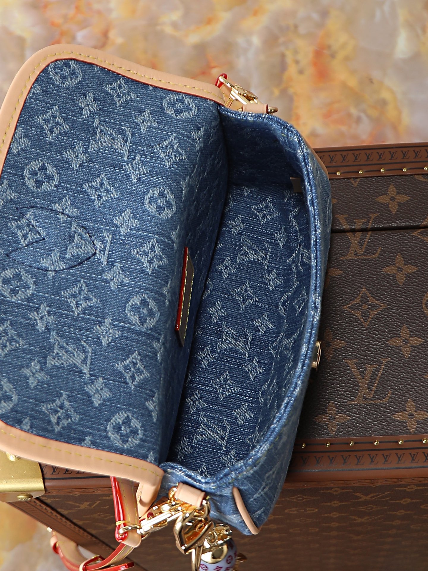Saint Laurent Nano Diane Mini Handbag in Blue Denim - Image 8