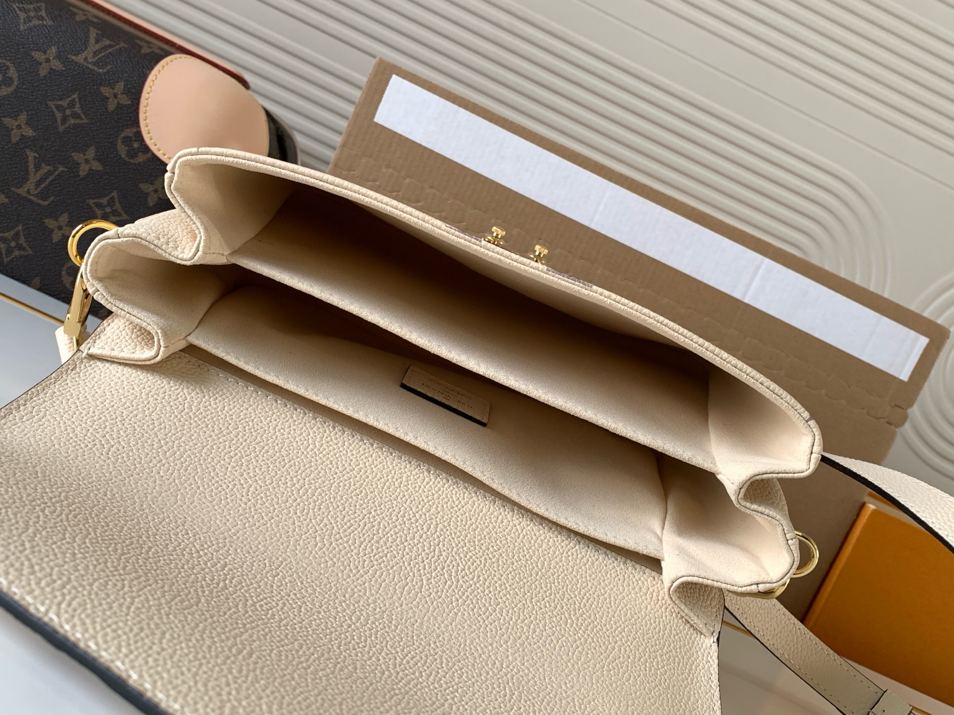 Louis Vuitton Pochette Metis Monogram Empreinte Shoulder Bag in Cream - Image 8