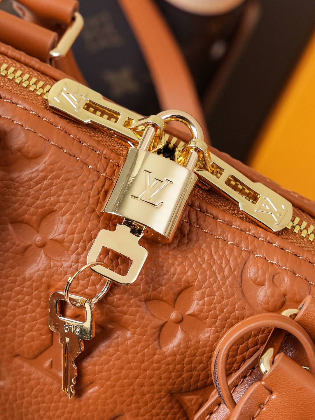 Louis Vuitton Alma BB Monogram Empreinte Leather Handbag Brown - Image 8