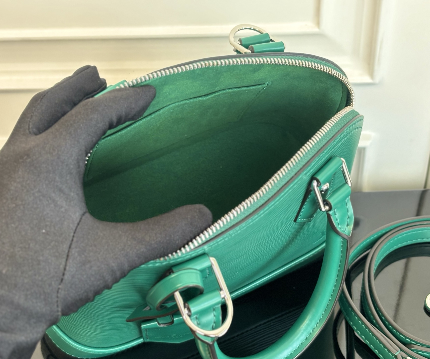 Alma BB Green Epi Leather Handbag - Image 8