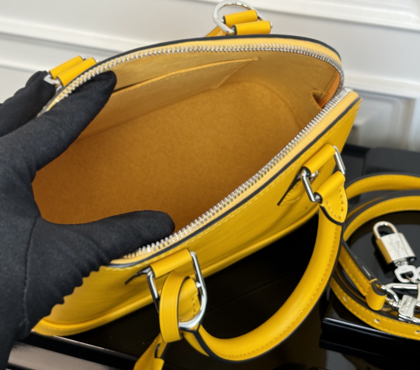 Alma BB Epi Leather Handbag Yellow - Image 8