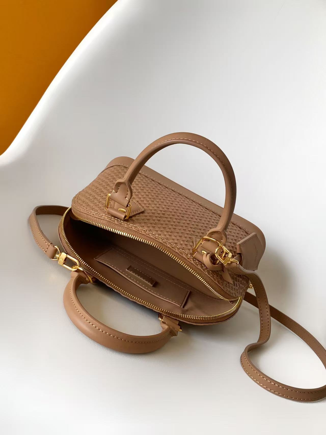 Louis Vuitton Alma BB Handbag in Pink and Brown - Image 8