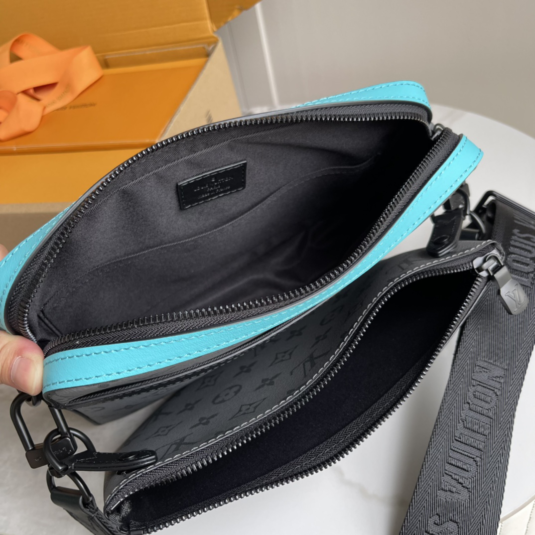 Louis Vuitton Trio Crossbody Bag in Monogram Eclipse Reverse Canvas - Image 8