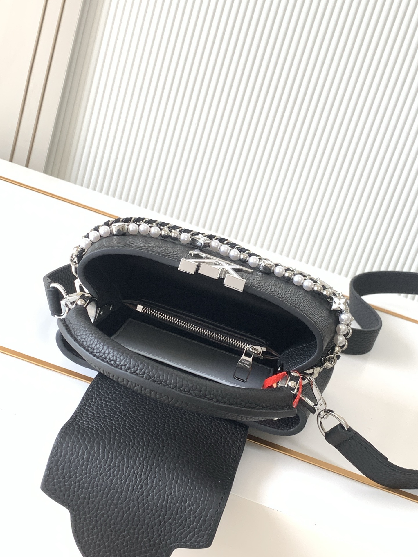Louis Vuitton Capucines Mini, Small, and Medium Handbags in Black Taurillon Leather - Image 8
