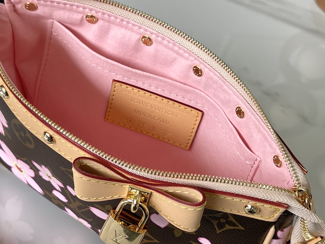 Louis Vuitton Pochette Accessoires M13666 Cherry Blossom Monogram Canvas Pouch - Image 8