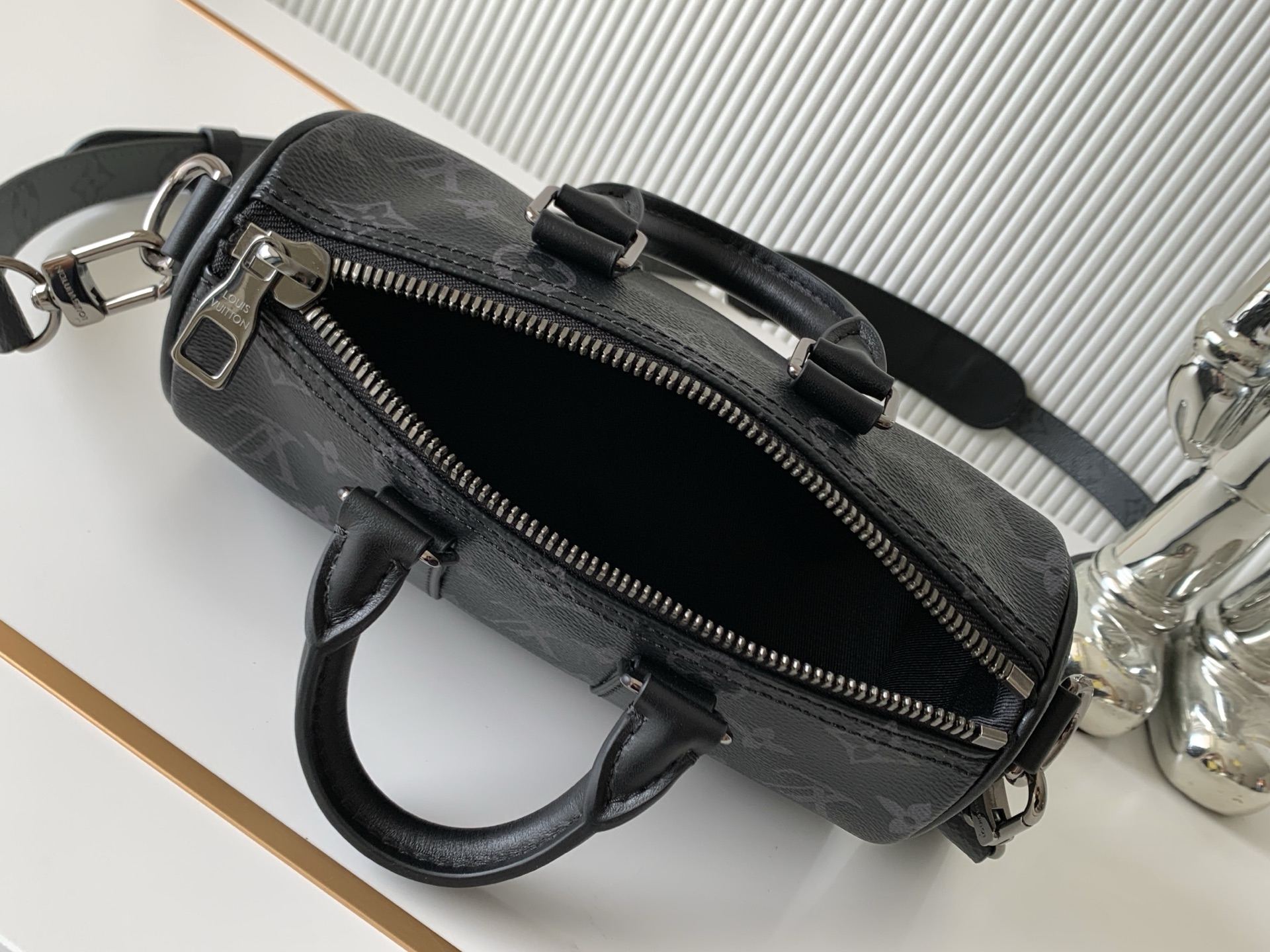 Louis Vuitton Keepall Travel Bag M45947 Monogram Eclipse Reverse Canvas - Image 8
